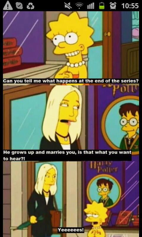The Simpsons  Quote (About marry harry potter fantasy ending)