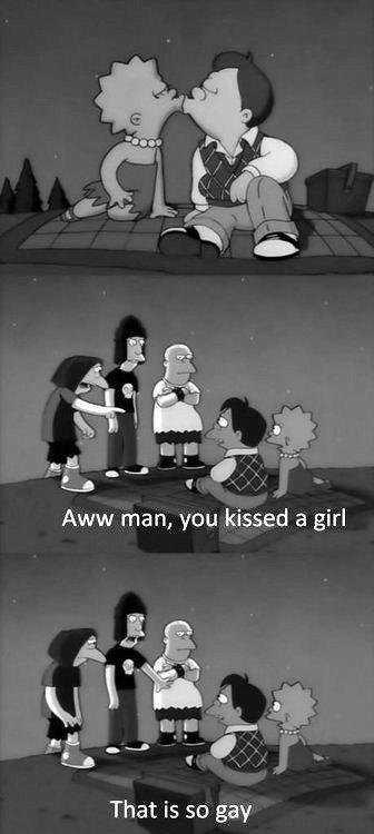 The Simpsons  Quote (About kiss a girl gay)