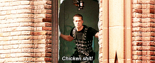 Mr. & Mrs. Smith (2005)  Quote (About chicken shit)