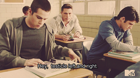 Teen Wolf  Quote (About testicle right left funny)