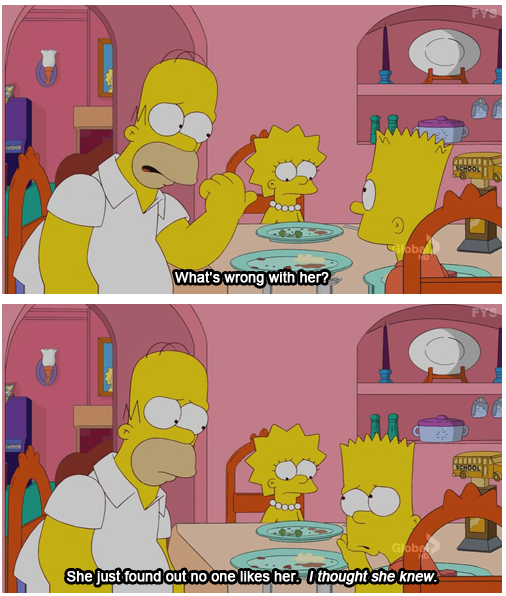 The Simpsons  Quote (About sad lone lisa hate alone)