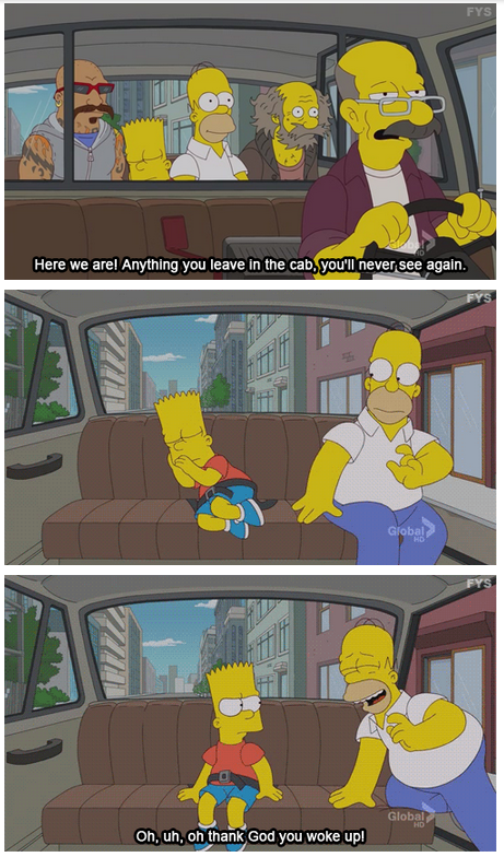 The Simpsons  Quote (About wake up taxi cab)
