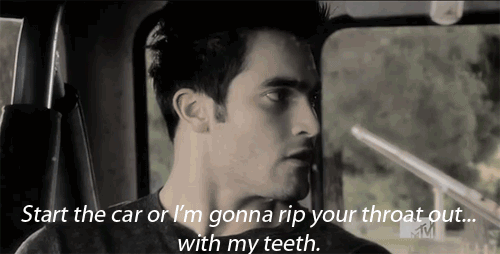 Teen Wolf  Quote (About throat teeth kill gifs drive car)