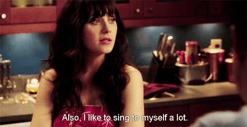 New Girl Quote (About singing sing myself gifs)