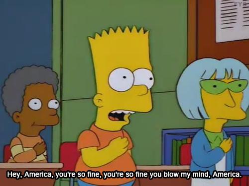 The Simpsons  Quote (About USA blow my mind America)