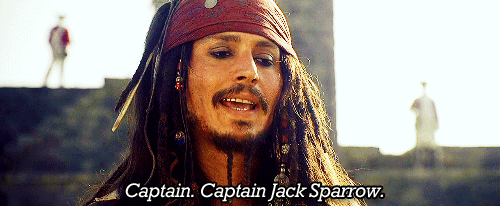 Pirates of the Caribbean  Quote (About Jack Sparrow introduction gifs captain)