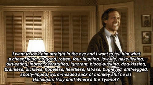 Christmas Vacation (1989) Quote (About tylenol monkey holy shit hate hallelujah gifs funny fat ass eye dislike anger)