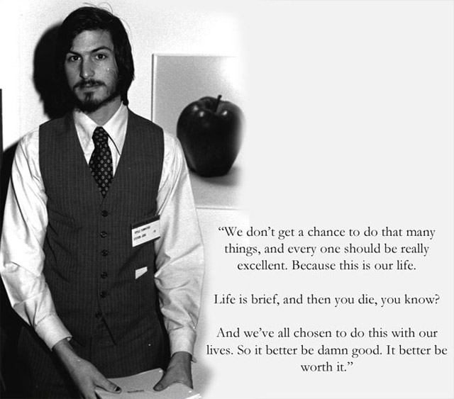 Steve Jobs  Quote (About worth work success life excellent damn good chance)