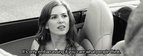 Confessions of a Shopaholic (2009) Quote (About gifs embarrassing careless care free black and white be yourself)