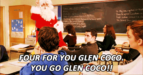 Mean Girls (2004) Quote (About santa claus Glen Coco gifts gifs classroom candy)