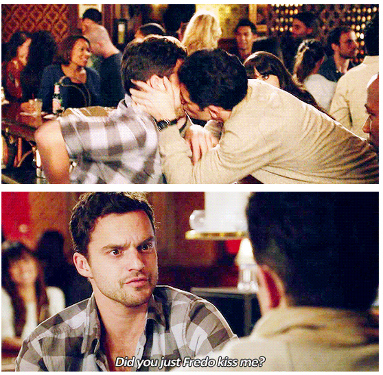 New Girl Quote (About kissing gay funny Freddo kiss bromance)