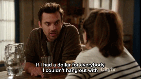 New Girl Quote (About hang out gifs dollar)