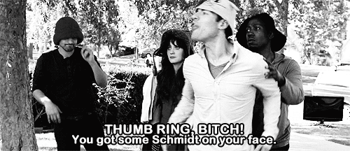 New Girl Quote (About thumb ring gifs face cat hats bitches anger)