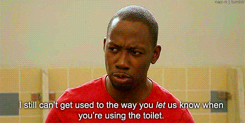 New Girl Quote (About washroom toilet roomates privacy gifs flatmates)