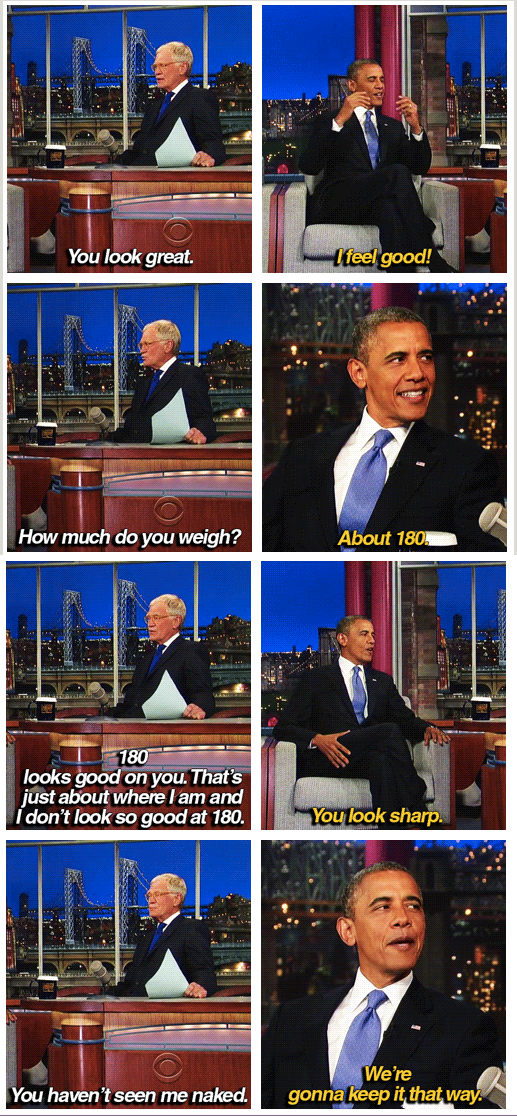 Late Show with David Letterman  Quote (About weight weigh sense of humor naked interview humor funny fit)