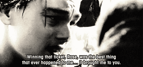 Titanic (1997) Quote (About ticket sad gifs ending scene black and white)