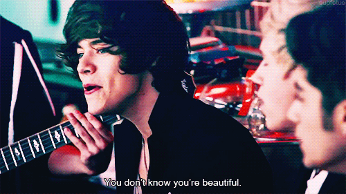 Harry Styles,One Direction What Makes You Beautiful Quote (About gifs beautiful)