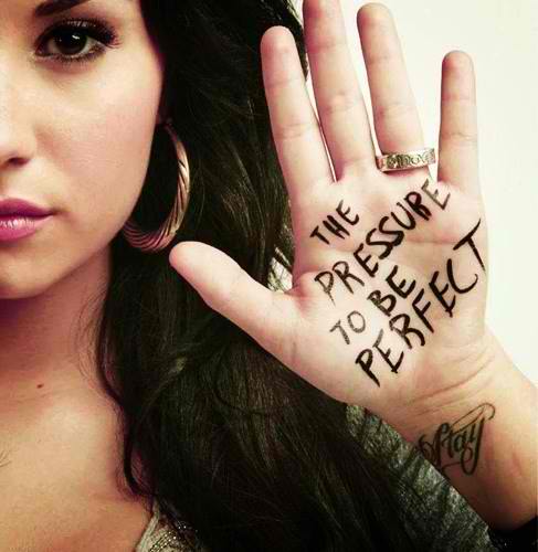 Demi Lovato  Quote (About tattoo pressure perfect hands depressed)
