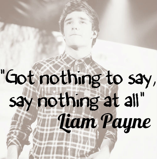 Liam Payne  Quote (About say nothing nothing)