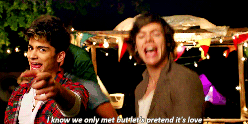One Direction,Harry Styles,Zayn Malik Live While Were Young Quote (About pretend love gifs date)
