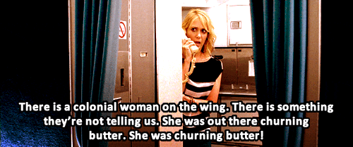Bridesmaids (2011) Quote (About plane scene gifs funny drunk colonial butter alcohol)