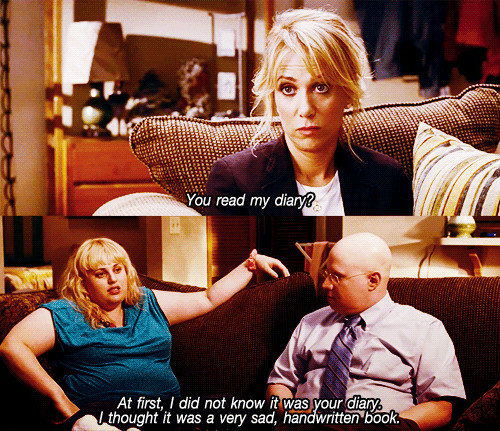 Bridesmaids (2011) Quote (About roomates privacy handwritten gifs funny diary book)