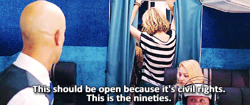 Bridesmaids (2011) Quote (About gifs economy class curtain business class)