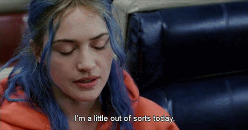Eternal Sunshine of the Spotless Mind (2004) Quote (About today out of sorts gifs blue hair)