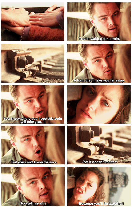 Inception (2010) Quote (About train scene suicide reality)
