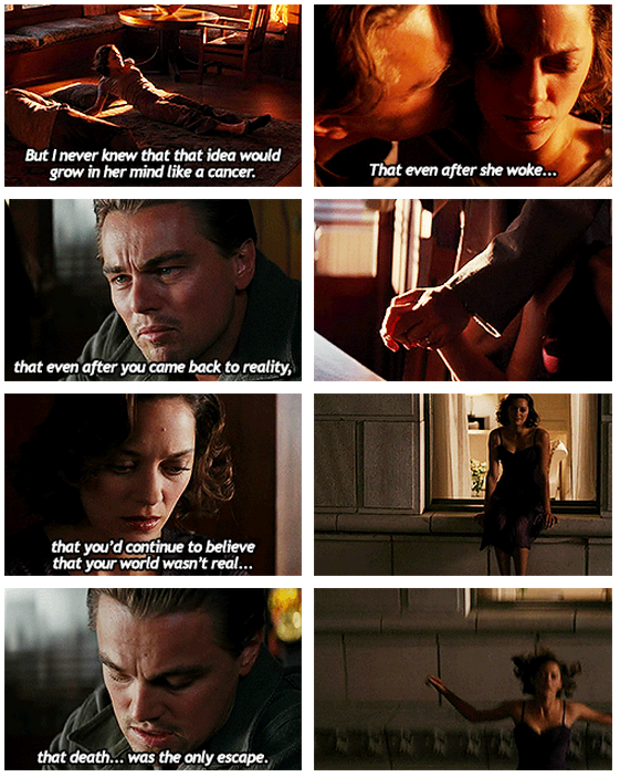 Inception (2010) Quote (About suicide reality death cancer)
