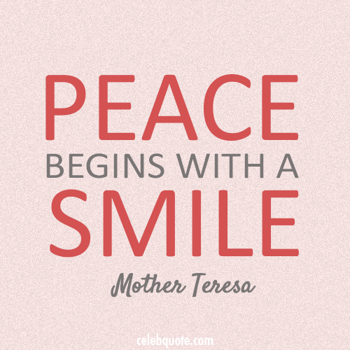 Mother Teresa Quote (About smile peace)