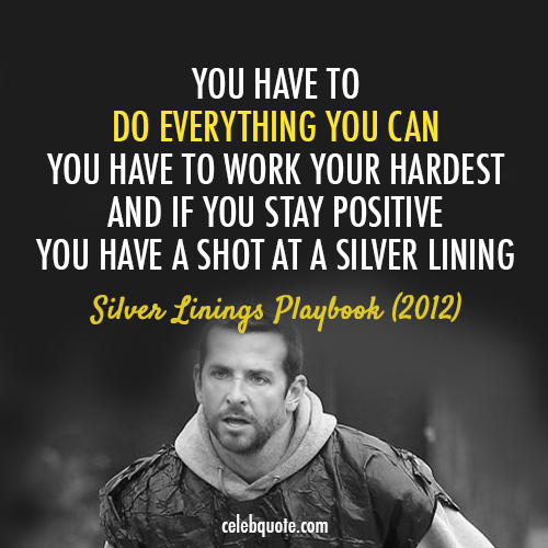 Silver Linings Playbook (2012) Quote (About truth shot positive life inspirational hardest celebquote)