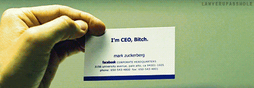 The Social Network (2010) Quote (About name card gifs facebook ceo business card bitch)