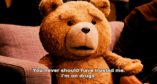 Ted (2012) Quote (About trust stoned stabbing knife scene honest drugs)
