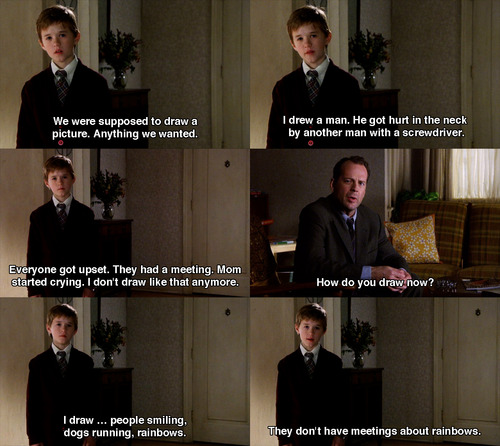 The Sixth Sense (1999) Quote (About school rainbows drawing class)