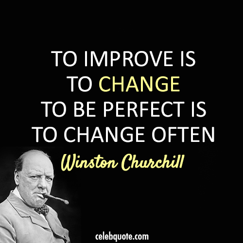 Winston Churchill Quote (About success perfect improve changes)