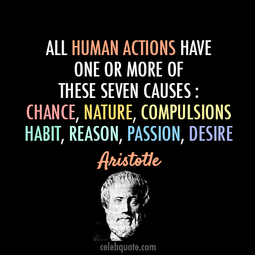 Aristotle Quote (About passion human desire chance causes)