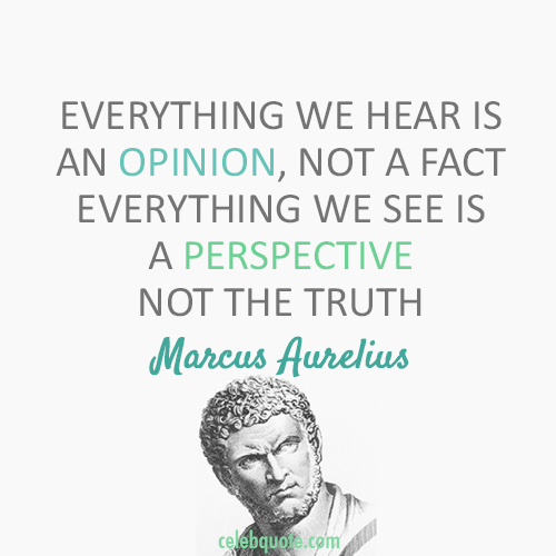 Marcus Aurelius Quote (About truth perspective opinion fact)