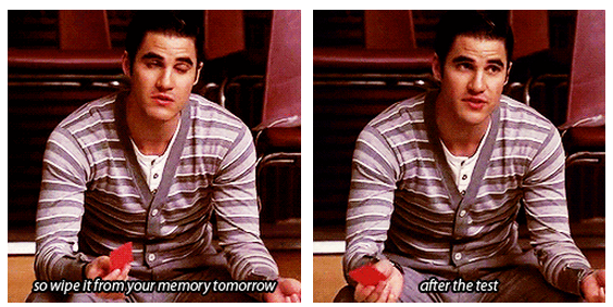 Glee Quote (About wipe test memory)