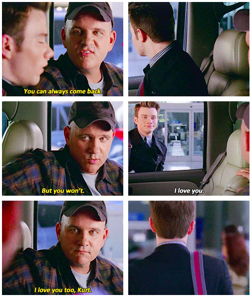 Glee Quote (About parents Kurt home gay son)