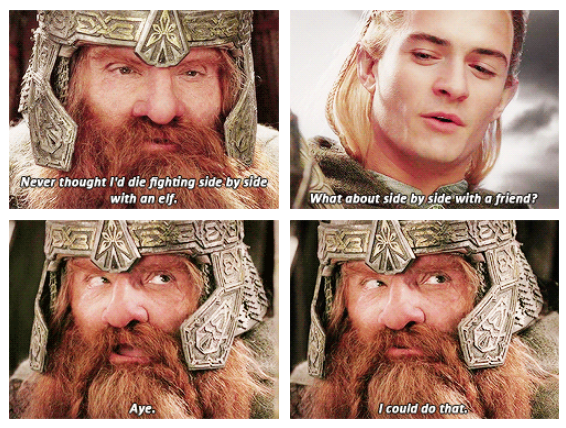 The Lord of the Rings: The Return of the King (2003) Quote (About friendship friends fighting elf dwarf)