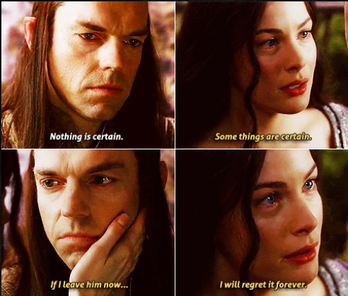 The Lord of the Rings: The Return of the King (2003) Quote (About regret love future certain)