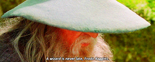 The Lord of the Rings: The Fellowship of the Ring (2001) Quote (About on time late gifs Frodo Baggins)