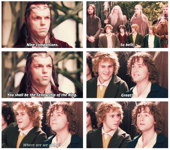 The Lord of the Rings: The Fellowship of the Ring (2001) Quote (About nine companions funny fellowship)