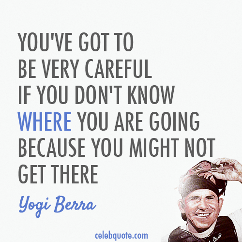 Yogi Berra Quote (About lost careful)