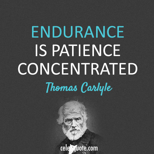 Thomas Carlyle Quote (About patience endurance)