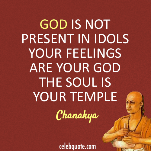 Chanakya Quote (About temple idols god)