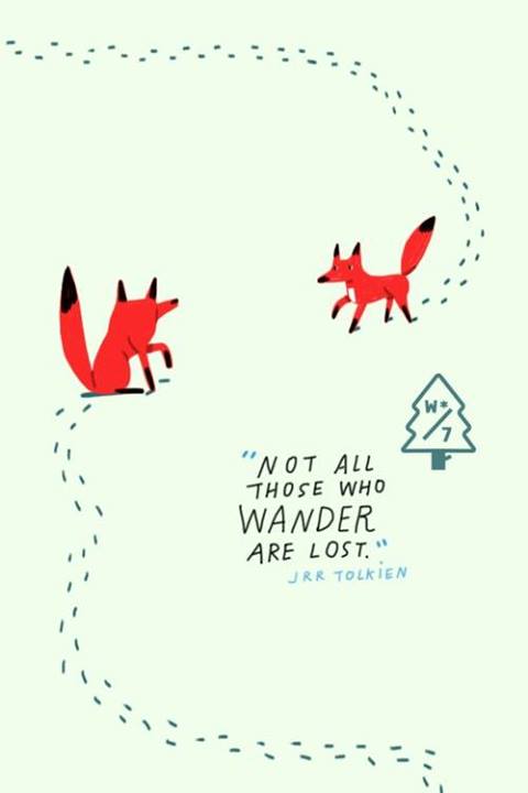 J.R.R. Tolkien Quote (About wander lost)
