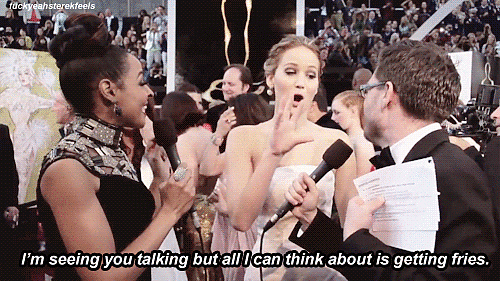 Jennifer Lawrence Quote (About hungry fries food)