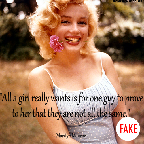 Marilyn Monroe Quote (About what girl wants special relationship love)